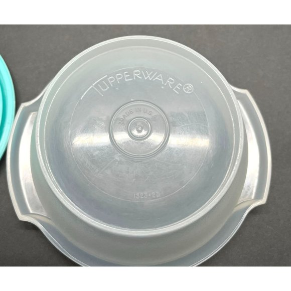 Tupperware Bowl with Teal Lid 1323-23 812-25 Vintage Replacement Parts - Picture 8 of 9